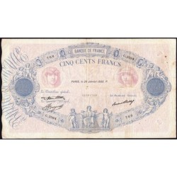 F 30-36 - 26/01/1933 - 500 francs - Bleu et rose - Série G.2094 - Etat : TB