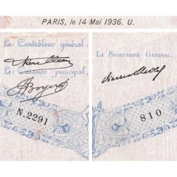 F 30-37 - 14/05/1936 - 500 francs - Bleu et rose - Série N.2291 - Etat : TB