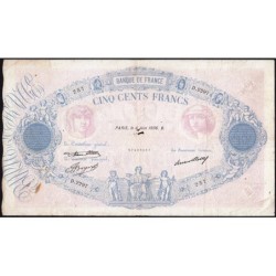 F 30-37 - 04/06/1936 - 500 francs - Bleu et rose - Série D.2297 - Etat : TB-