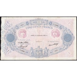 F 30-37 - 03/09/1936 - 500 francs - Bleu et rose - Série U.2399 - Etat : TB+