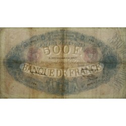 F 30-37 - 03/09/1936 - 500 francs - Bleu et rose - Série U.2399 - Etat : TB+