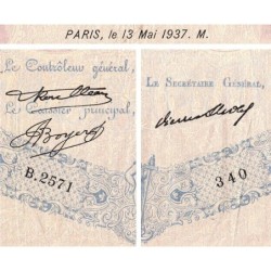 F 30-38 - 13/05/1937 - 500 francs - Bleu et rose - Série B.2571 - Etat : TTB