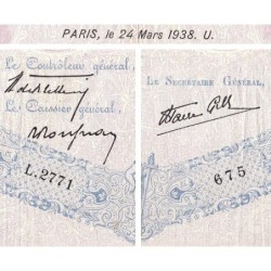 F 31-06 - 24/03/1938 - 500 francs - Bleu et rose modifié - Série L.2771 - Etat : TB+