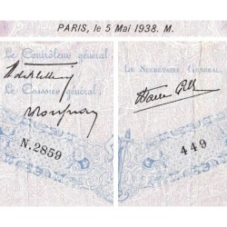 F 31-10 - 05/05/1938 - 500 francs - Bleu et rose modifié - Série N.2859 - Etat : TB+