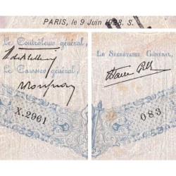 F 31-14 - 09/06/1938 - 500 francs - Bleu et rose modifié - Série X.2961 - Annulé - Etat : TB-