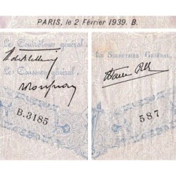 F 31-24 - 02/02/1939 - 500 francs - Bleu et rose modifié - Série B.3185 - Etat : B+