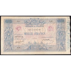 F 36-03 - 24/03/1981 - 1000 francs - Bleu et rose - Série P.65 - Etat : TTB