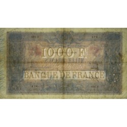 F 36-27 - 26/03/1913 - 1000 francs - Bleu et rose - Série U.823 - Etat : TB