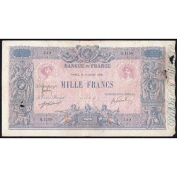 F 36-32 - 11/07/1918 - 1000 francs - Bleu et rose - Série A.1150 - Etat : TB-