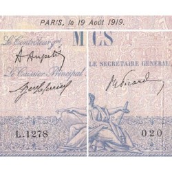 F 36-34 - 19/08/1919 - 1000 francs - Bleu et rose - Série L.1278 - Etat : AB