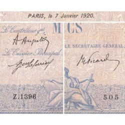 F 36-35 - 07/01/1920 - 1000 francs - Bleu et rose - Série Z.1396 - Etat : TB