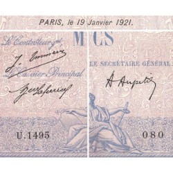 F 36-37 - 19/01/1921 - 1000 francs - Bleu et rose - Série U.1495 - Etat : TB-