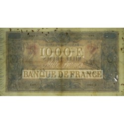 F 36-37 - 19/01/1921 - 1000 francs - Bleu et rose - Série U.1495 - Etat : TB-