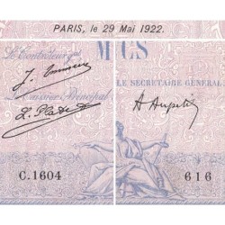 F 36-38 - 29/05/1922 - 1000 francs - Bleu et rose - Série C.1604 - Etat : TB+ à TTB