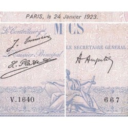 F 36-39 - 24/01/1923 - 1000 francs - Bleu et rose - Série V.1640 - Etat : TB