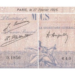 F 36-41 - 17/02/1925 - 1000 francs - Bleu et rose - Série D.1856 - Etat : TB-