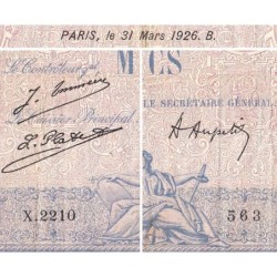 F 36-42 - 31/03/1926 - 1000 francs - Bleu et rose - Série X.2210 - Etat : B+