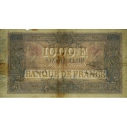 F 36-42 - 03/05/1926 - 1000 francs - Bleu et rose - Série V.2317 - Etat : B