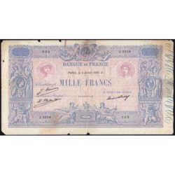 F 36-43 - 05/07/1926 - 1000 francs - Bleu et rose - Série J.2514 - Etat : B