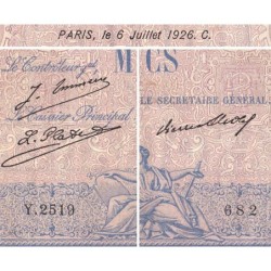 F 36-43 - 06/07/1926 - 1000 francs - Bleu et rose - Série Y.2519 - Etat : TTB+