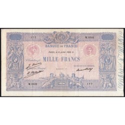 F 36-43 - 09/07/1926 - 1000 francs - Bleu et rose - Série M.2532 - Etat : TTB