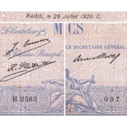 F 36-43 - 26/07/1926 - 1000 francs - Bleu et rose - Série H.2583 - Etat : TB-