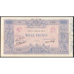 F 36-43 - 13/09/1926 - 1000 francs - Bleu et rose - Série J.2514 - Etat : TTB+