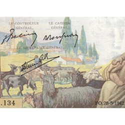 F 40-01 - 28/05/1942 - 1000 francs - Déesse Déméter - Série P.134 - Etat : TTB