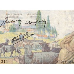 F 40-01 - 28/05/1942 - 1000 francs - Déesse Déméter - Série Z.211 - Etat : TB