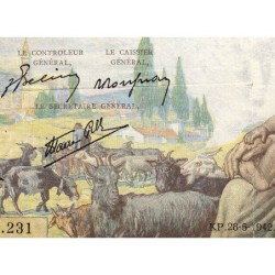 F 40-01 - 28/05/1942 - 1000 francs - Déesse Déméter - Série W.233 (remplacement) - Etat : B