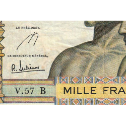 Bénin - Pick 203Bf - 1'000 francs - Série V.57 - Sans date (1966) - Etat : TB+
