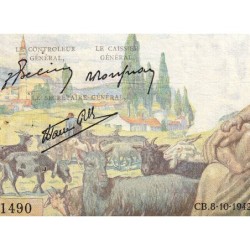 F 40-08 - 08/10/1942 - 1000 francs - Déesse Déméter - Série L.1490 - Etat : TB+