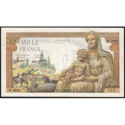 F 40-15 - 07/01/1943 - 1000 francs - Déesse Déméter - Série W.2826 (remplacement) - Etat : TTB
