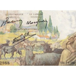 F 40-15 - 07/01/1943 - 1000 francs - Déesse Déméter - Série G.2988 - Etat : TTB+