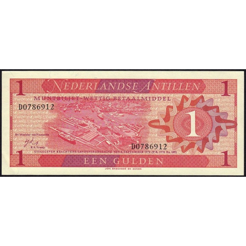 Antilles Néerlandaises - Pick 20a - 1 gulden - Série D - 08/09/1970 - Etat : SPL+