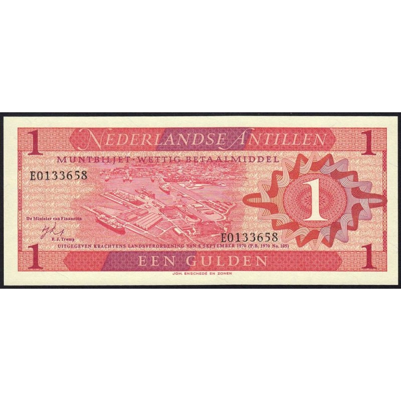 Antilles Néerlandaises - Pick 20a - 1 gulden - Série E - 08/09/1970 - Etat : NEUF