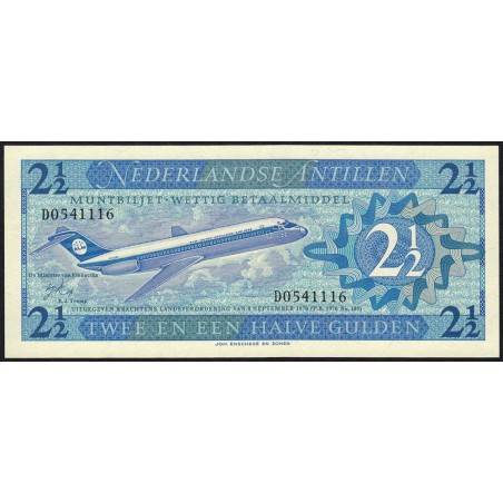 Antilles Néerlandaises - Pick 21a - 2 1/2 gulden - Série D - 08/09/1970 - Etat : NEUF