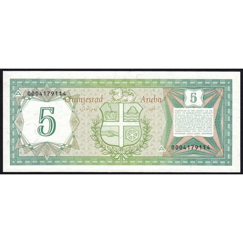 Aruba - Pick 1 - 5 florin - 01/01/1986 - Etat : NEUF