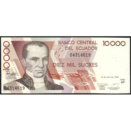 Equateur - Pick 127c_2a - 10'000 sucres - Série AP - 12/07/1999 - Etat : TTB+