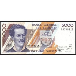 Equateur - Pick 128c_3a - 5'000 sucres - Série AO - 12/07/1999 - Etat : TTB+