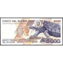 Equateur - Pick 128c_3a - 5'000 sucres - Série AO - 12/07/1999 - Etat : TTB+