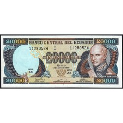 Equateur - Pick 129d_4a - 20'000 sucres - Série AK - 12/07/1999 - Etat : SUP