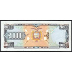 Equateur - Pick 129d_4a - 20'000 sucres - Série AK - 12/07/1999 - Etat : SUP