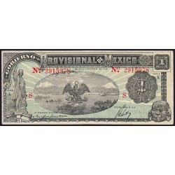 Gouv. Provisoire du Mexique - Pick S 709 - 1 peso - Serie L - Lettre S - 01/05/1915 - Etat : SUP