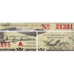 Gouv. Prov. du Mexique - Veracruz - Pick S 1104a - 5 pesos - Série B - Lettre A - 01/12/1914 - Etat : TTB-