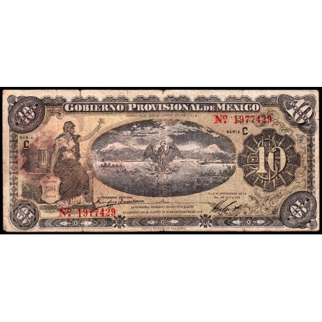Gouv. Prov. du Mexique - Veracruz - Pick S 1108a - 10 pesos - Serie C - 01/12/1914 - Etat : TB