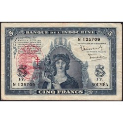 Nouvelles Hébrides - Pick 5 - 5 francs - Série N - 1945 - Etat : TTB-