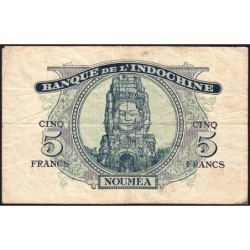 Nouvelles Hébrides - Pick 5 - 5 francs - Série N - 1945 - Etat : TTB-