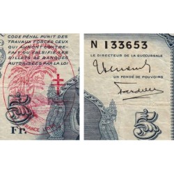 Nouvelles Hébrides - Pick 5 - 5 francs - Série N - 1945 - Etat : TTB