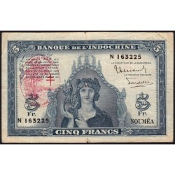Nouvelles Hébrides - Pick 5 - 5 francs - Série N - 1945 - Etat : TTB-